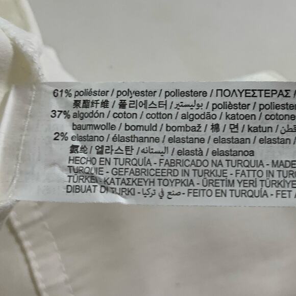 Zara XL Ivory Ruched Satin Effect Cargo Pant Wide Leg High Rise *flaw - Picture 11 of 13